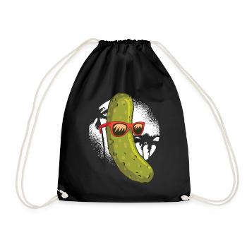 Surfer cucumber - Drawstring Bag - black - Front