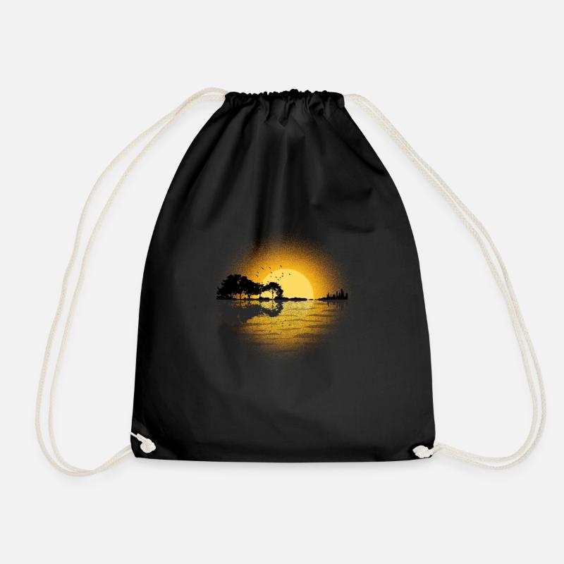 Coucher de soleil guitare acoustique - Sac de sport léger - noir