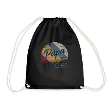 Papa Geburt Geschenk Geschenkidee 2014 Baby Vater - Turnbeutel - Schwarz - Vorne