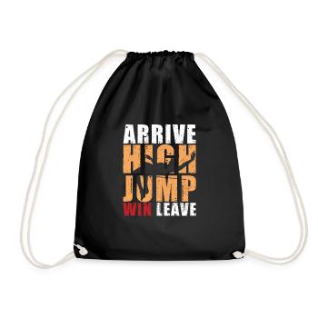 high jump - Drawstring Bag - black - Front