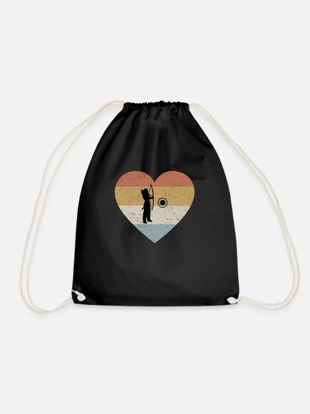 bogenschiessen bogenschuetze herz herzschlag vinta - Drawstring Bag - black
