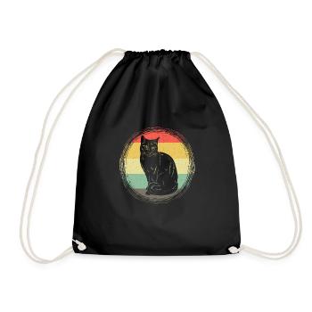 siamesische Katze retro - Turnbeutel - Schwarz - Vorne