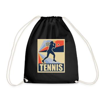 Retro tennis supplément vie cadeau - Sac de sport léger - noir - Devant