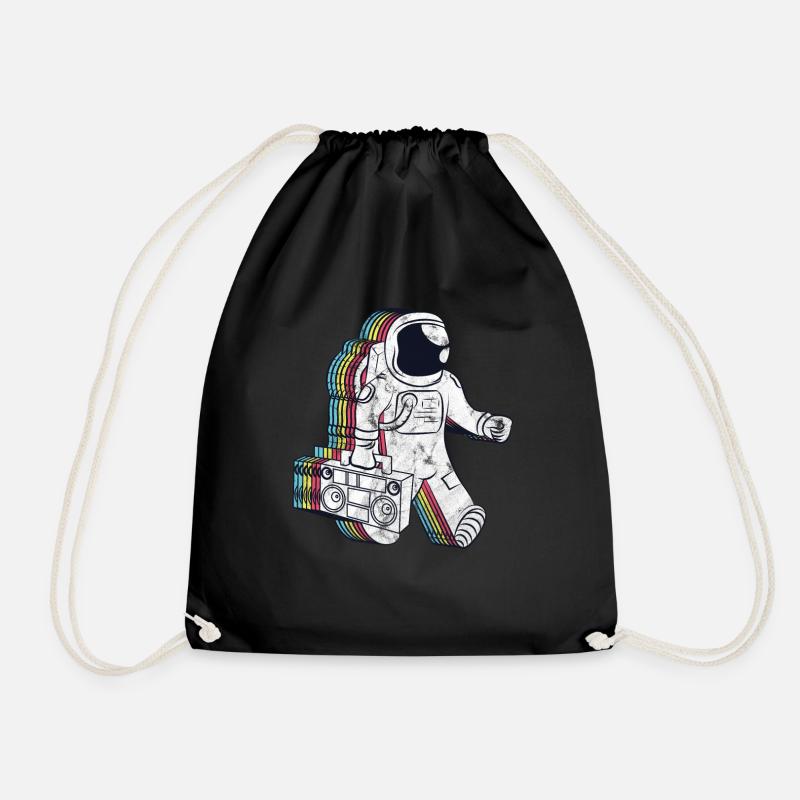 Astronaut Space Space Space Music Hipster - Drawstring Bag - black