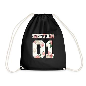 Sœur 01 Cadeau maillot de numéro idée de cadeau - Sac de sport léger - noir - Devant