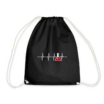 Idée de cadeau de science de chimie de battement de coeur - Sac de sport léger - noir - Devant