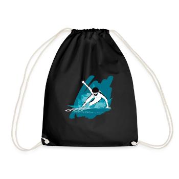 Ice Skating Sport Shorttrack Speed Race T-Shirt - Drawstring Bag - black - Front
