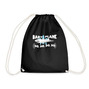 baby plane - Drawstring Bag - black - Front