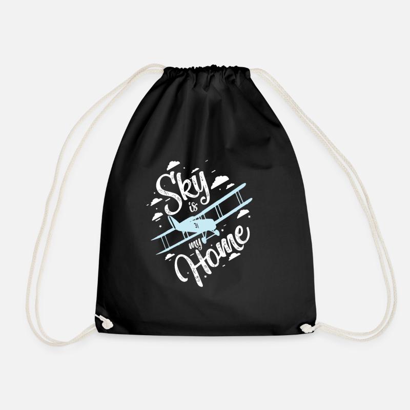 sky is my home - Drawstring Bag - black