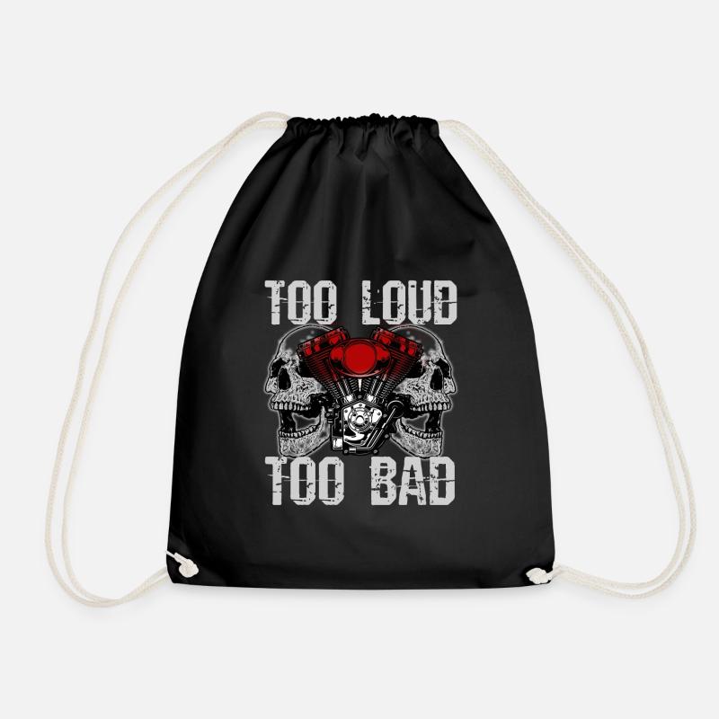Motorcyclist Biker Motorcycle Chopper Gift - Drawstring Bag - black