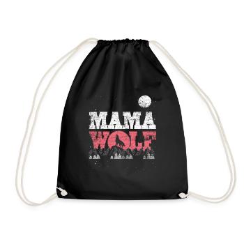 Wolf Mama - Turnbeutel - Schwarz - Vorne