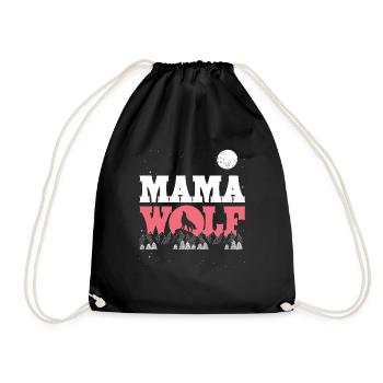 Wolf mother - Drawstring Bag - black - Front