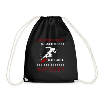 Laufen Shirt Joggen · Läufer Geschenk - Turnbeutel - Schwarz - Vorne