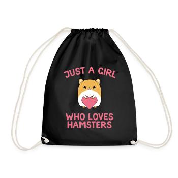 Süßes Hamster Liebe Geschenk Mädchen Hamsterliebe - Turnbeutel - Schwarz - Vorne