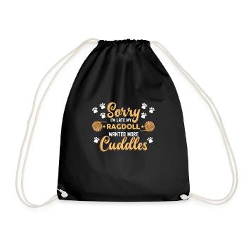Idée cadeau d'amoureux des chats Désolé je suis en retard mon Ragdoll - Sac de sport léger - noir - Devant