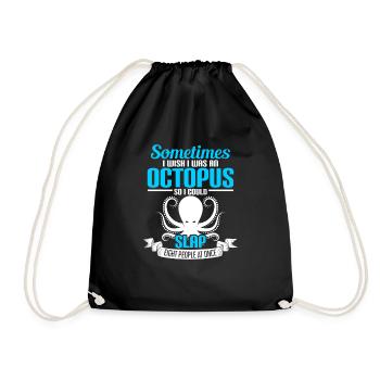 Octopus slap 8 people - Drawstring Bag - black - Front