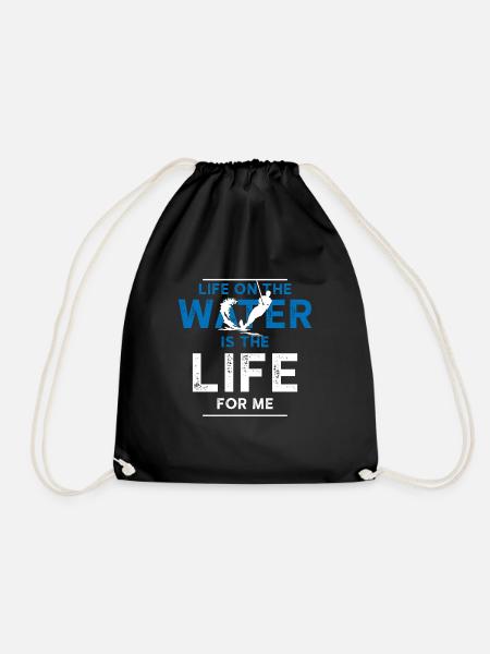 Water skiing life - Drawstring Bag - black