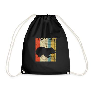 Wombat gift idea - Drawstring Bag - black - Front