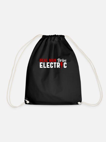 Elektroauto Elektromobilität Strom Geschenk - Turnbeutel - Schwarz