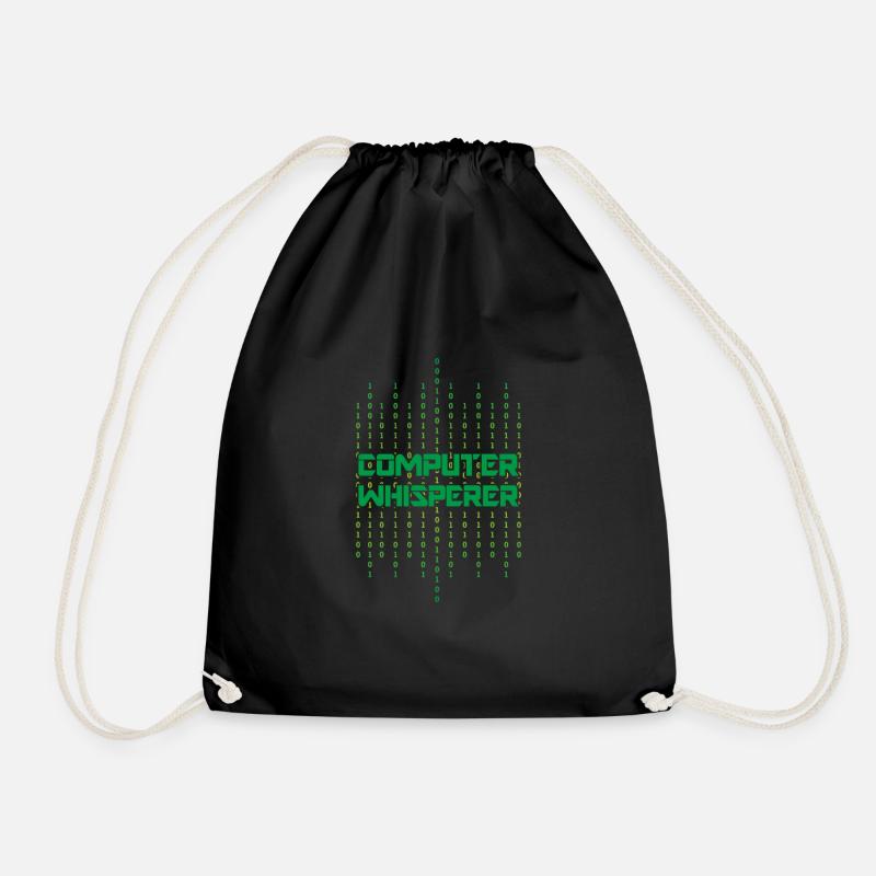 Computer whisperer - Drawstring Bag - black