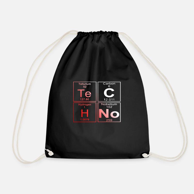 Techno Elemente T-Shirt Periodensystem der Element - Turnbeutel - Schwarz