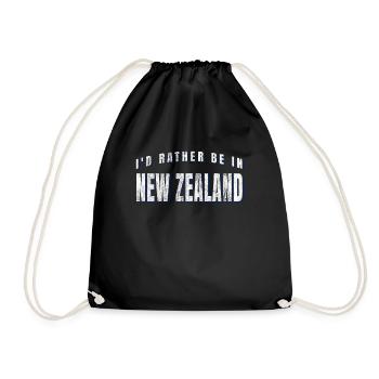 Kiwi-Neuseeländer - Turnbeutel - Schwarz - Vorne