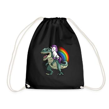 La Licorne monte sur un cadeau arc-en-ciel T-Rex - Sac de sport léger - noir - Devant