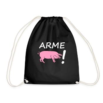 Arme sau - Turnbeutel - Schwarz - Vorne