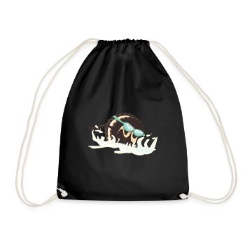 Floating biscuit - Drawstring Bag - black - Front