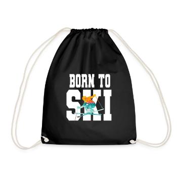 Born to SKI, Ski, Hiver, Tshirt - Sac de sport léger - noir - Devant
