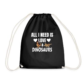 Dinosaurier - Turnbeutel - Schwarz - Vorne