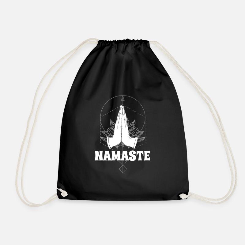 namaste - Drawstring Bag - black