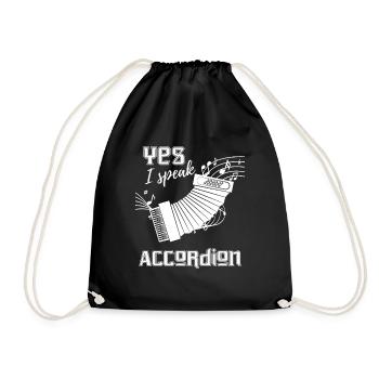 Akkordeon - Akkordeonist - Ziehharmonika - Noten - Turnbeutel - Schwarz - Vorne