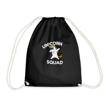 Unicorn Unicorn Squad Unicorn Rainbow Dab Dabbe - Drawstring Bag - black - Front