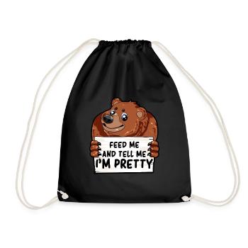 Ours gros ours ours petite amie joufflu Moppelig cadeau - Sac de sport léger - noir - Devant