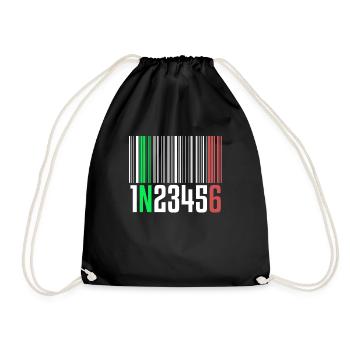1N23456 Motorcycle Gear One Down Five Up Barcode - Drawstring Bag - black - Front