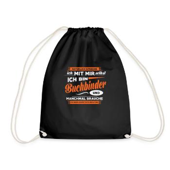 Bookbinder, Funny, Gift, Occupation, Job, Quote - Drawstring Bag - black - Front