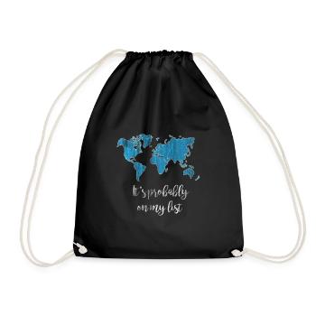 to travel - Drawstring Bag - black - Front