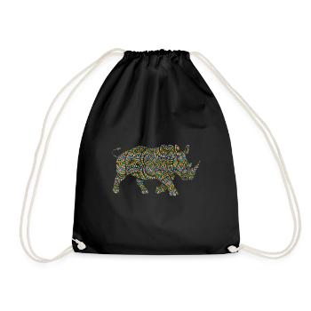 Rhino culture - Drawstring Bag - black - Front