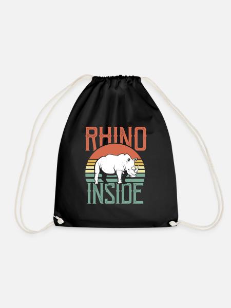 rhino - Drawstring Bag - black