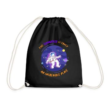 Thon cosmonaute jeu de mots cadeau - Sac de sport léger - noir - Devant