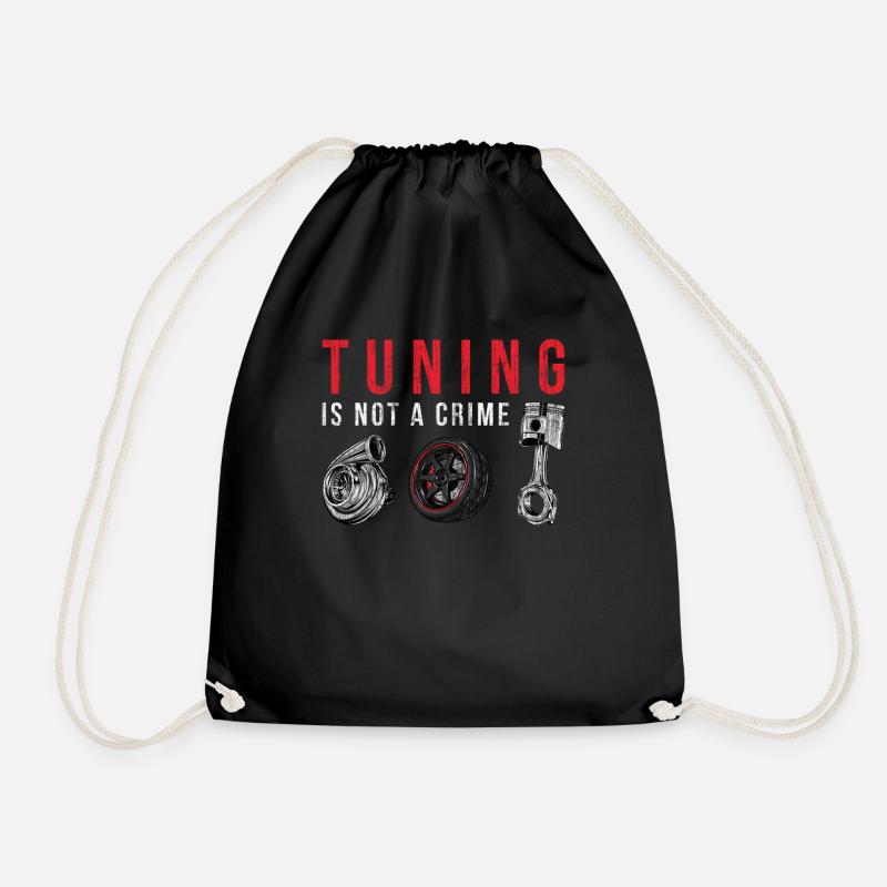 Motorsport Sticker JDM Gift - Drawstring Bag - black