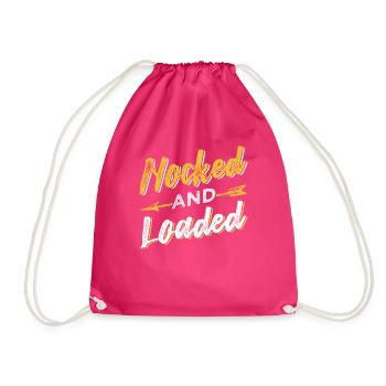 Archery shooting sport bow target sports - Drawstring Bag - fuchsia - Front