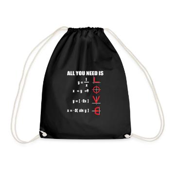 Everything You Need Love math math - Drawstring Bag - black - Front