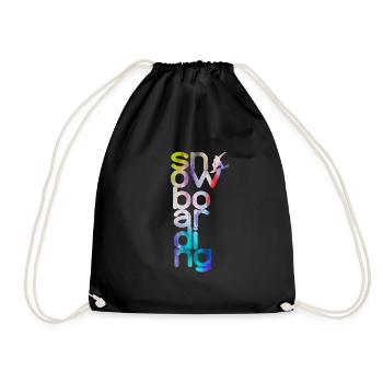 Snowboard, board, ski, vendange, homme, femme - Sac de sport léger - noir - Devant
