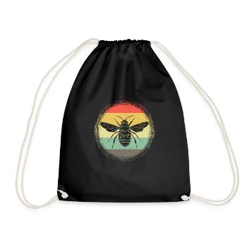 Hummeln Retro Vintage - Turnbeutel - Schwarz - Vorne