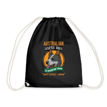 Australian Cattle Dog Schlauer als Menschen - Turnbeutel - Schwarz - Vorne