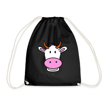 laughing cow - Drawstring Bag - black - Front