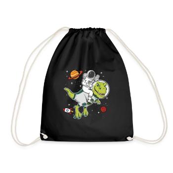 Astronaut Space Dinosaur T Rex Gift - Drawstring Bag - black - Front