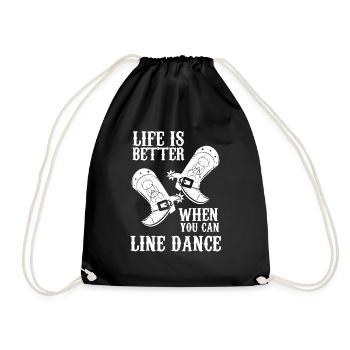 Linedance - Linedancer - Country - Life - Say - Drawstring Bag - black - Front